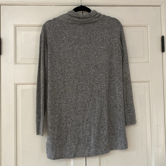 aerie Just Add Leggings Sweater Heathered Gray Size Medium Cowl Neck Drawstring - Picture 8 of 9
